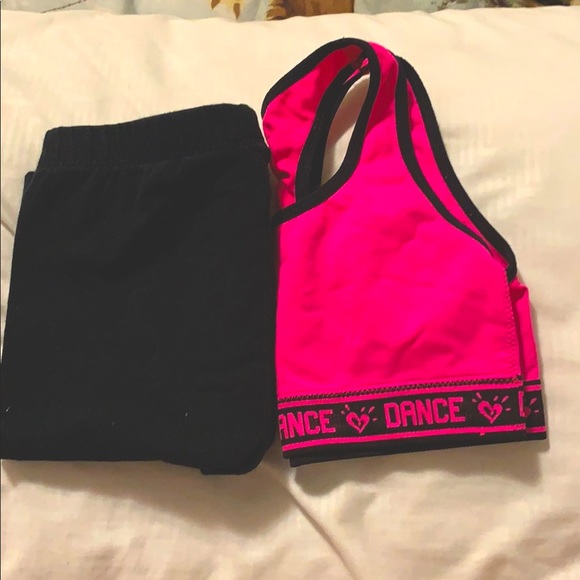 Black jogger pants with a hot pink top - Picture 3 of 3